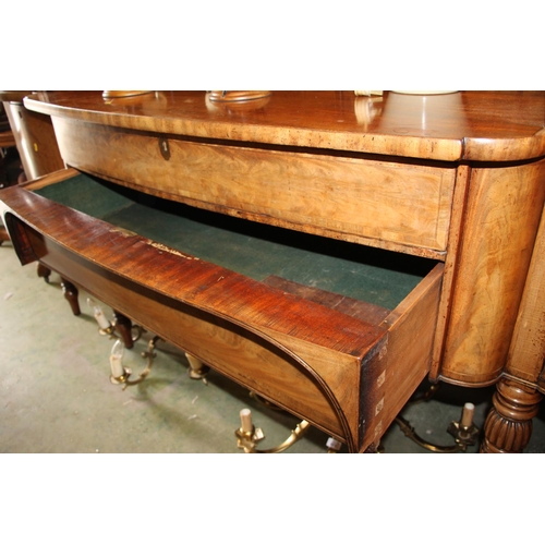 622 - Victorian mahogany sideboard, 221cm wide.