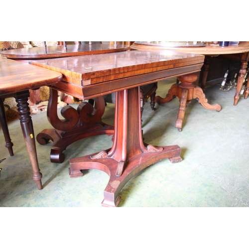 629 - Victorian games table, 74cm high.