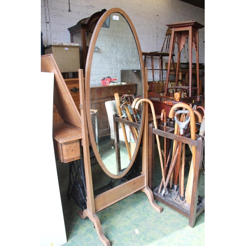 632 - Free standing swing mirror, 150cm.