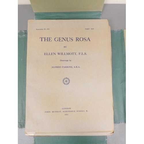 101 - WILLMOTT ELEN.  The Genus Rosa. 24 (of 25) original parts in two orig. cloth portfolios containing 1... 