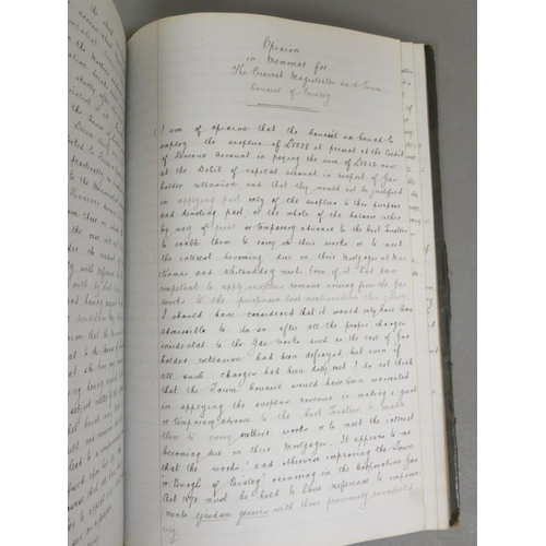 106 - Legal Opinions.  Late 19th/early 20th century neatly written manuscript vol. of opinions in Scottish... 