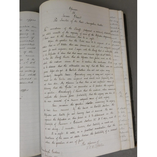 106 - Legal Opinions.  Late 19th/early 20th century neatly written manuscript vol. of opinions in Scottish... 