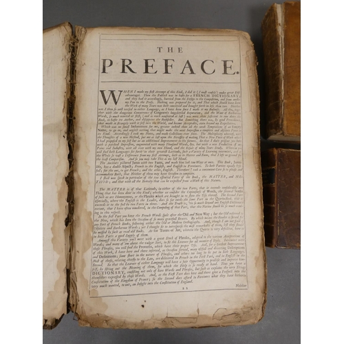 109 - MIEGE GUY.  The Great French Dictionary. Folio. Worn cond. in orig. brds., lacking backstr... 