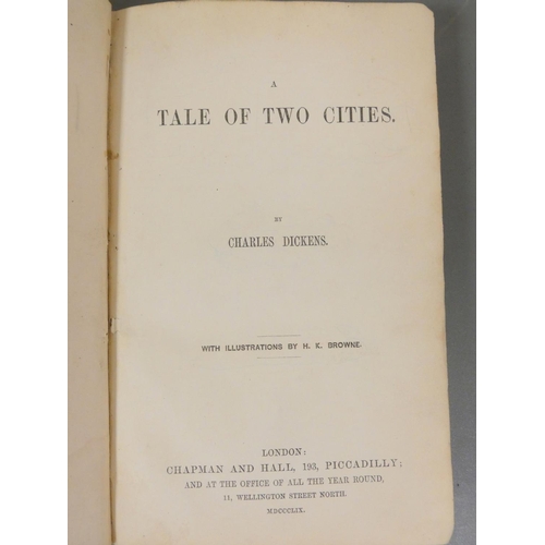 110 - DICKENS CHARLES.  A Tale of Two Cities. Many but not all 1st edition points. Well worn con... 