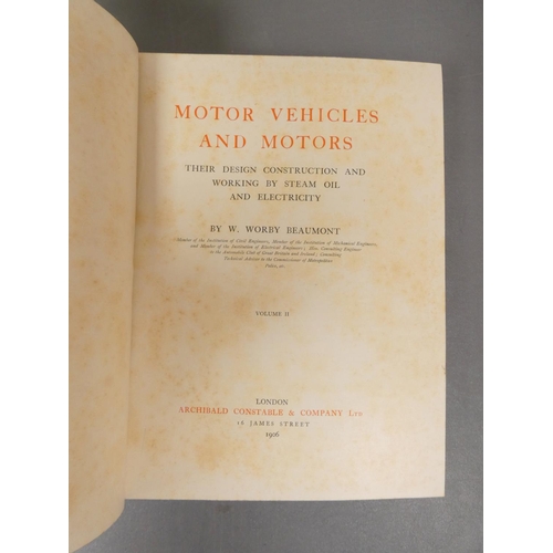 84 - BEAUMONT W. W.  Motor Vehicles & Motors, Their Design, Construction & Working by S... 