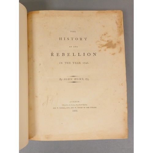 91 - HOME JOHN.  The History of the Rebellion in the Year 1745. 5 fldg. & other eng. plates... 