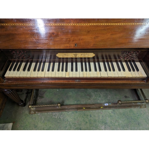 587 - Victorian mahogany table piano, plaque reading R Quest of Bury St Edmunds.Ivory exemption code - BC5... 