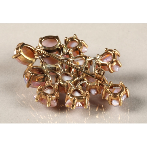 171 - Ladies opal cluster brooch, each opal approx 2 carat.