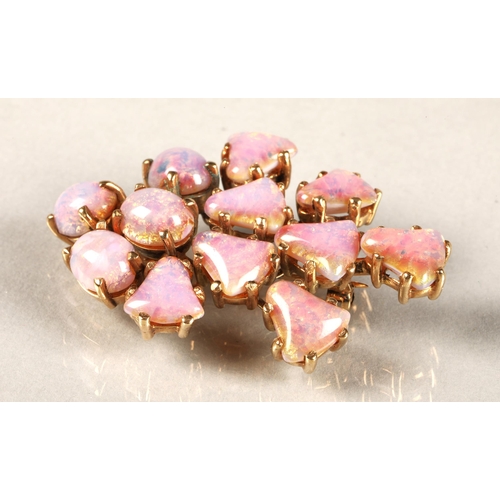 171 - Ladies opal cluster brooch, each opal approx 2 carat.