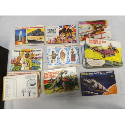 213 - Box of various tea card sets to include Race into Space, History of the Car etc.