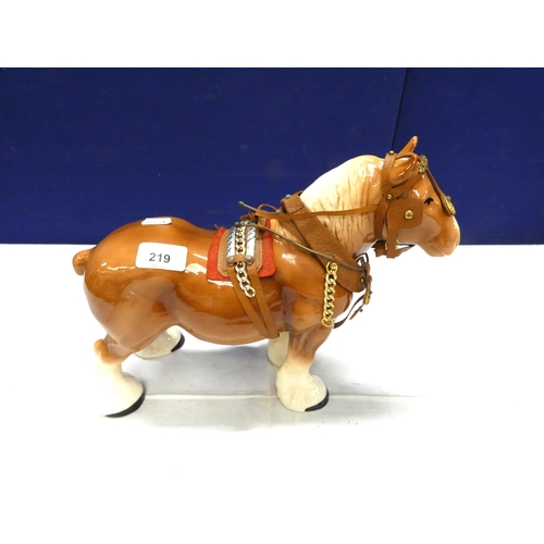 219 - Large Shire horse figure.