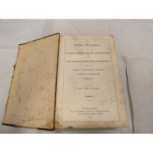 221 - Three 1847 leather bound Rural Encyclopedia, vols. 6. 7 & 8.