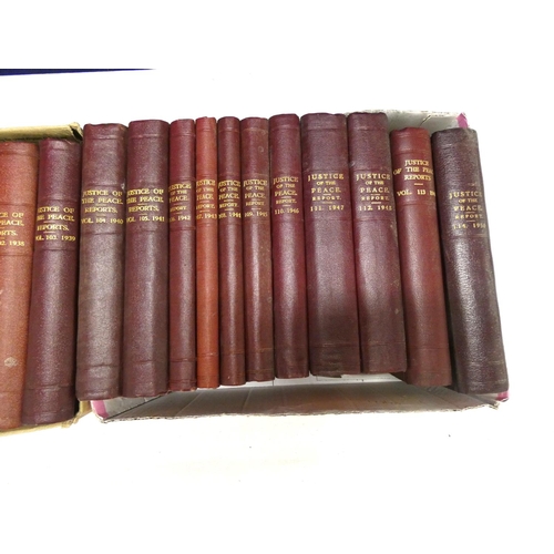 222 - Twenty four leather bound volumes Justice of the Peace Reports, early 20th century.