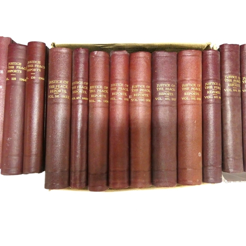 222 - Twenty four leather bound volumes Justice of the Peace Reports, early 20th century.