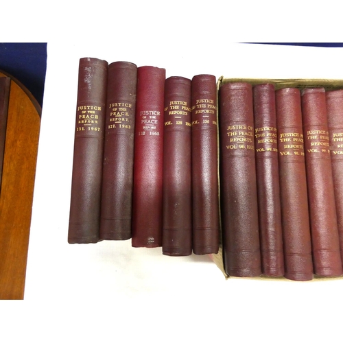 222 - Twenty four leather bound volumes Justice of the Peace Reports, early 20th century.