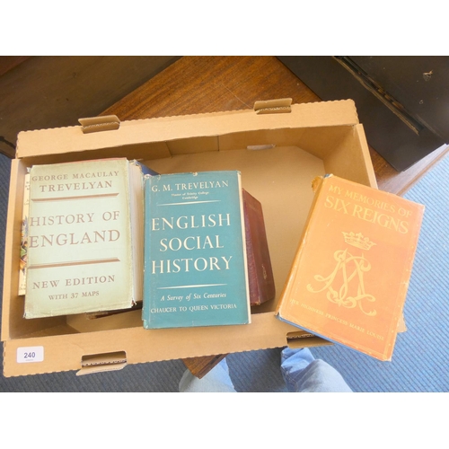 240 - Large box of books, some history related.