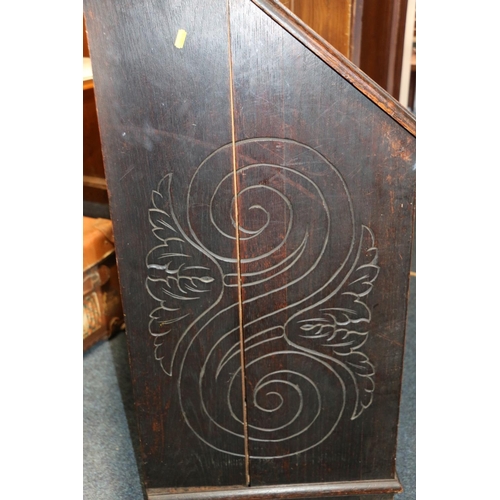 642 - Victorian carved oak bureau