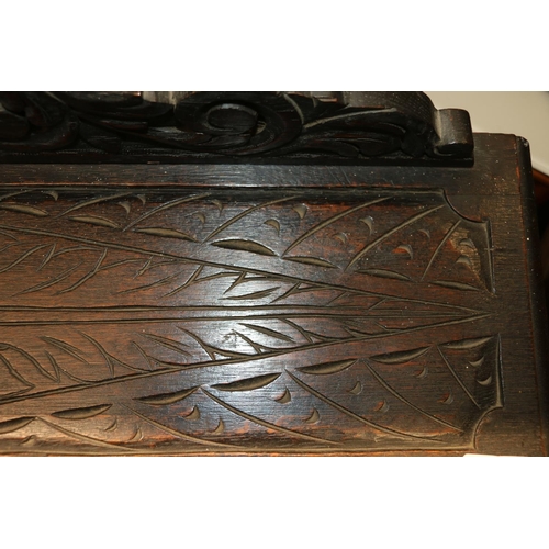 642 - Victorian carved oak bureau