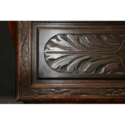 642 - Victorian carved oak bureau