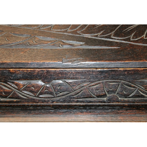 642 - Victorian carved oak bureau