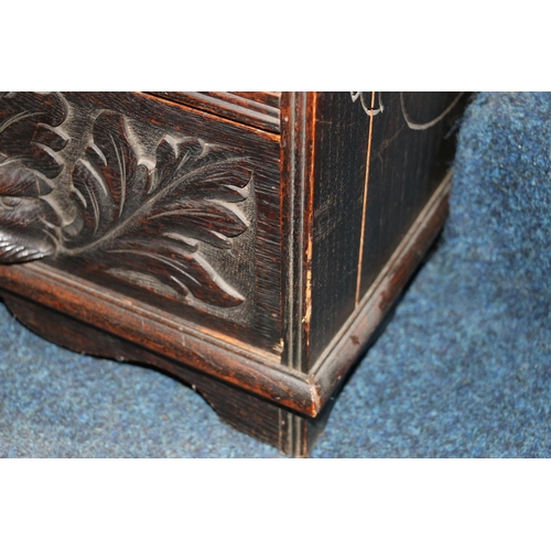 642 - Victorian carved oak bureau