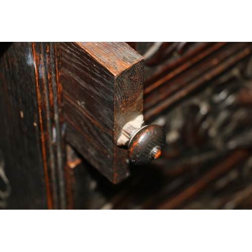 642 - Victorian carved oak bureau