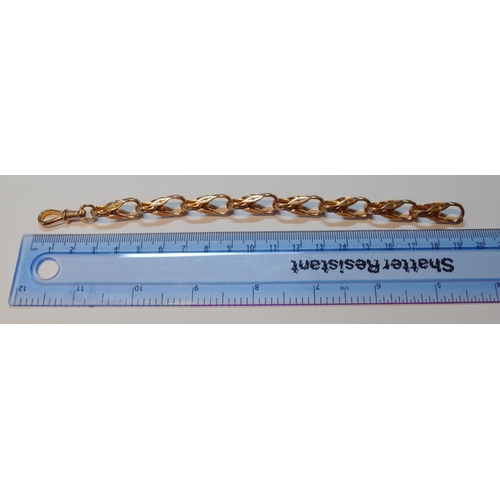 136 - 9ct rose gold bracelet with textured links, 33.2g