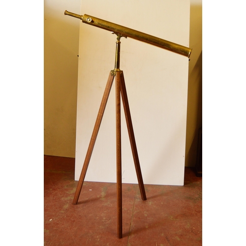 205 - Brass terrestrial telescope by E.G. Wood, London, c. late 19th/early 20th century, the body tube wit... 