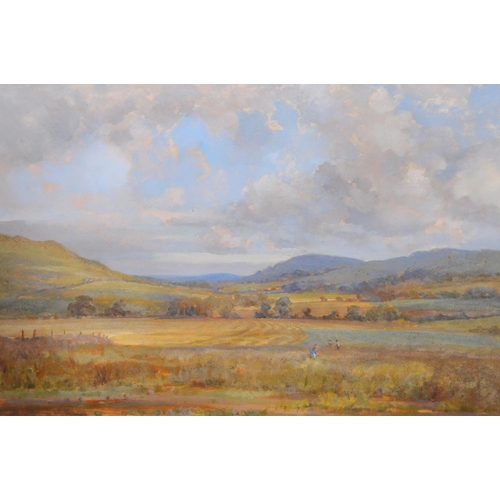 348 - Sally Gaywood (British, 20th Century)Summer landscape in SussexSigned, oil on board, 49cm x 74cm.... 