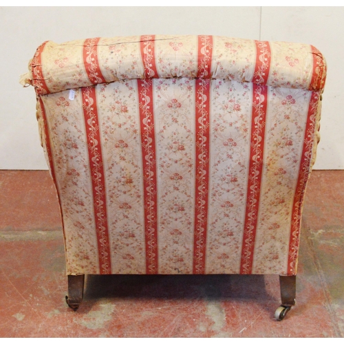 456 - Howard & Sons of LondonWalnut armchair, c. early 20th century, upholstered in period floral crea... 