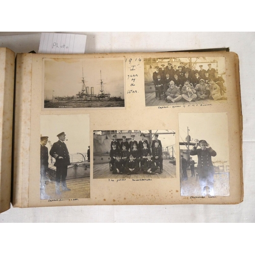 331 - PHOTOGRAPHS. Album of Commander C. W. Tinson, Naval interest.  Oblong folio album with ver... 