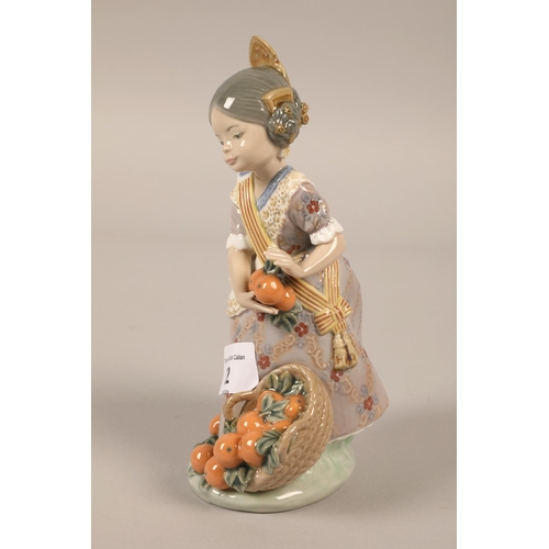 22 - Lladro figure of a girl with oranges