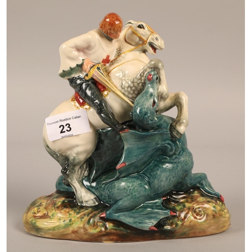 23 - Royal Doulton figure St George and the dragon, HN2051