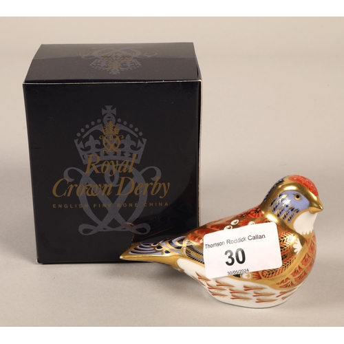 30 - Royal Crown Derby Paperweight Linnet with box