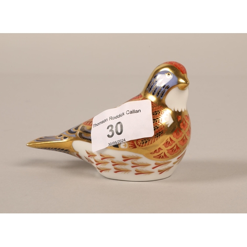 30 - Royal Crown Derby Paperweight Linnet with box