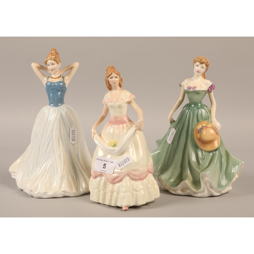 5 - Three Royal Doulton figures, Nicole HN3421, Loving Thoughts HN4318, and Finishing Touch HN4329(3)