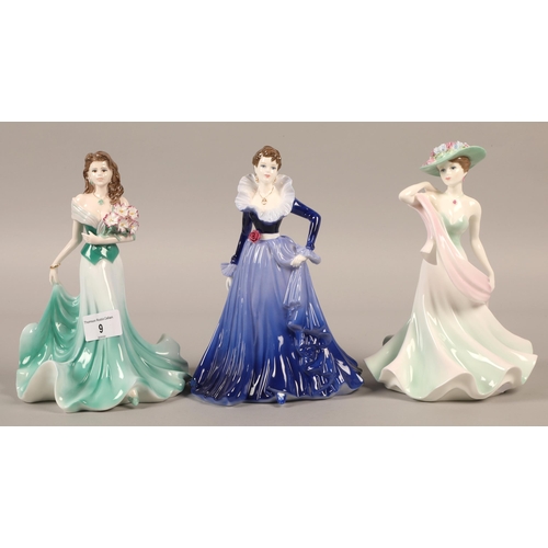 9 - Three Coalport figures, Ladies of Fashion Anne, Summer Days, and Margaret