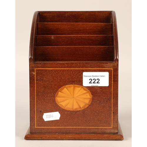 222 - Mahogany stationary rack with marquetry design