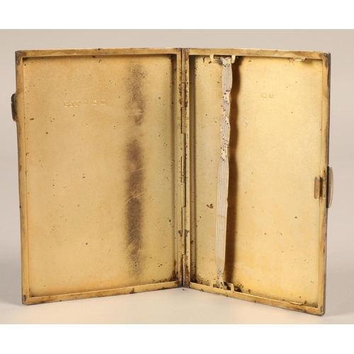 226 - Silver cigarette case with gilt interior, hallmarked Birmingham 1921,