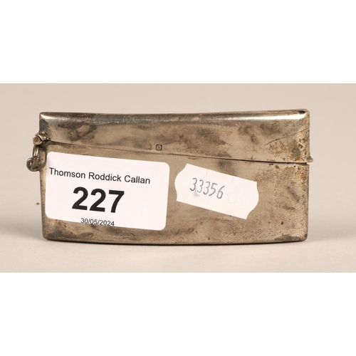 227 - Silver card case hallmarked Birmingham 1938, 37g