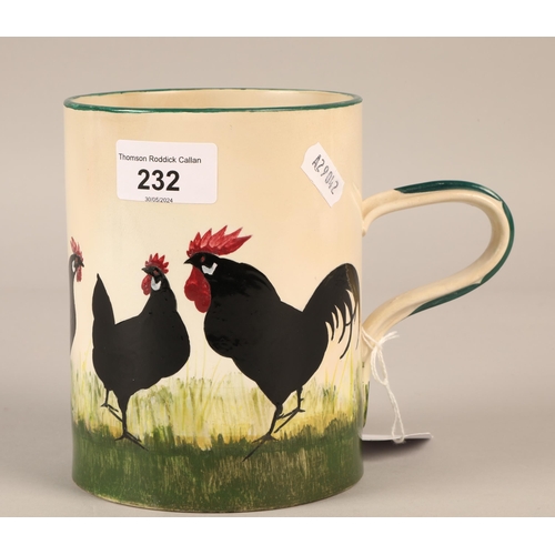 232 - Wemyss Ware chicken jug, 14.5cm h