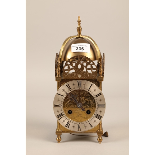 236 - Brass lantern clock