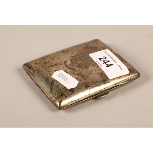 244 - Silver cigarette case, hallmarked Birmingham 1897, 84g