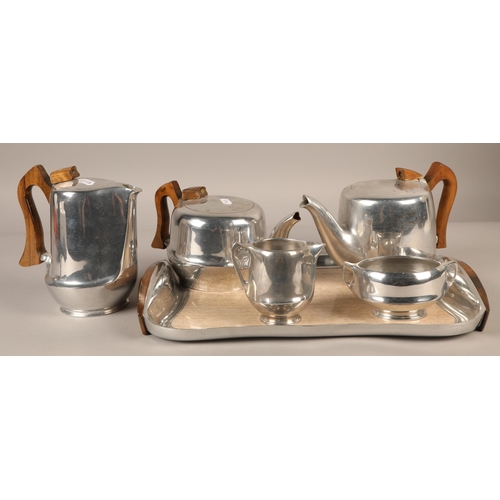 259 - Five piece Picquot Ware tea and coffee set with tray