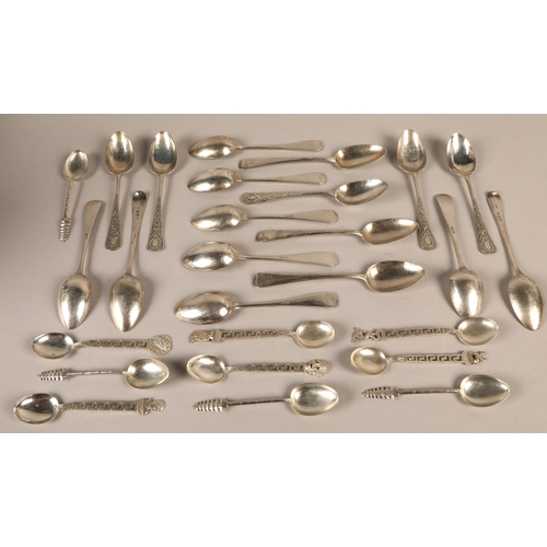 260 - Quantity of silver spoons, assorted purity, some foreign, gross weight approx. 434g