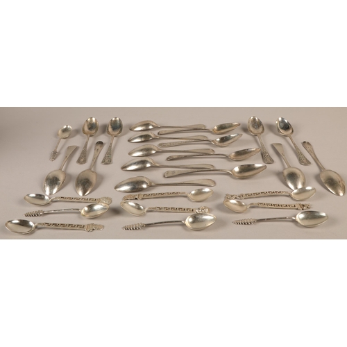 260 - Quantity of silver spoons, assorted purity, some foreign, gross weight approx. 434g