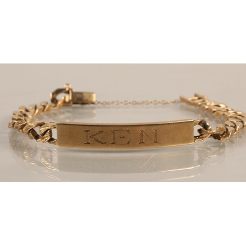 61 - 9ct gold identity bracelet, 20g