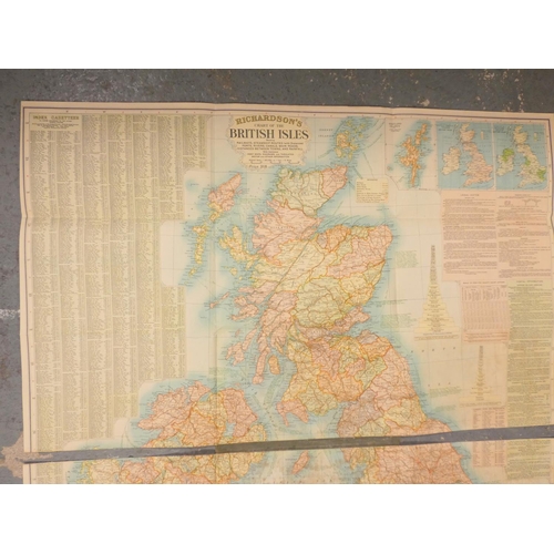 135 - Folding Maps.  Bacon's New Chart of the British Isles, 1916 & various other fldg. maps... 