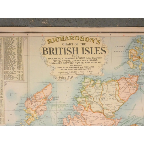 135 - Folding Maps.  Bacon's New Chart of the British Isles, 1916 & various other fldg. maps... 