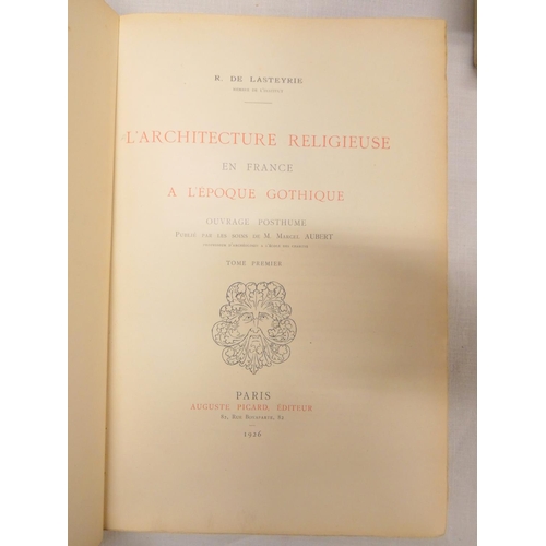 139 - DE LASTEYRIE R.  L'Architecture Religieuse en France a L'Epoque Gothique. 2 vols. Many illus. Small ... 